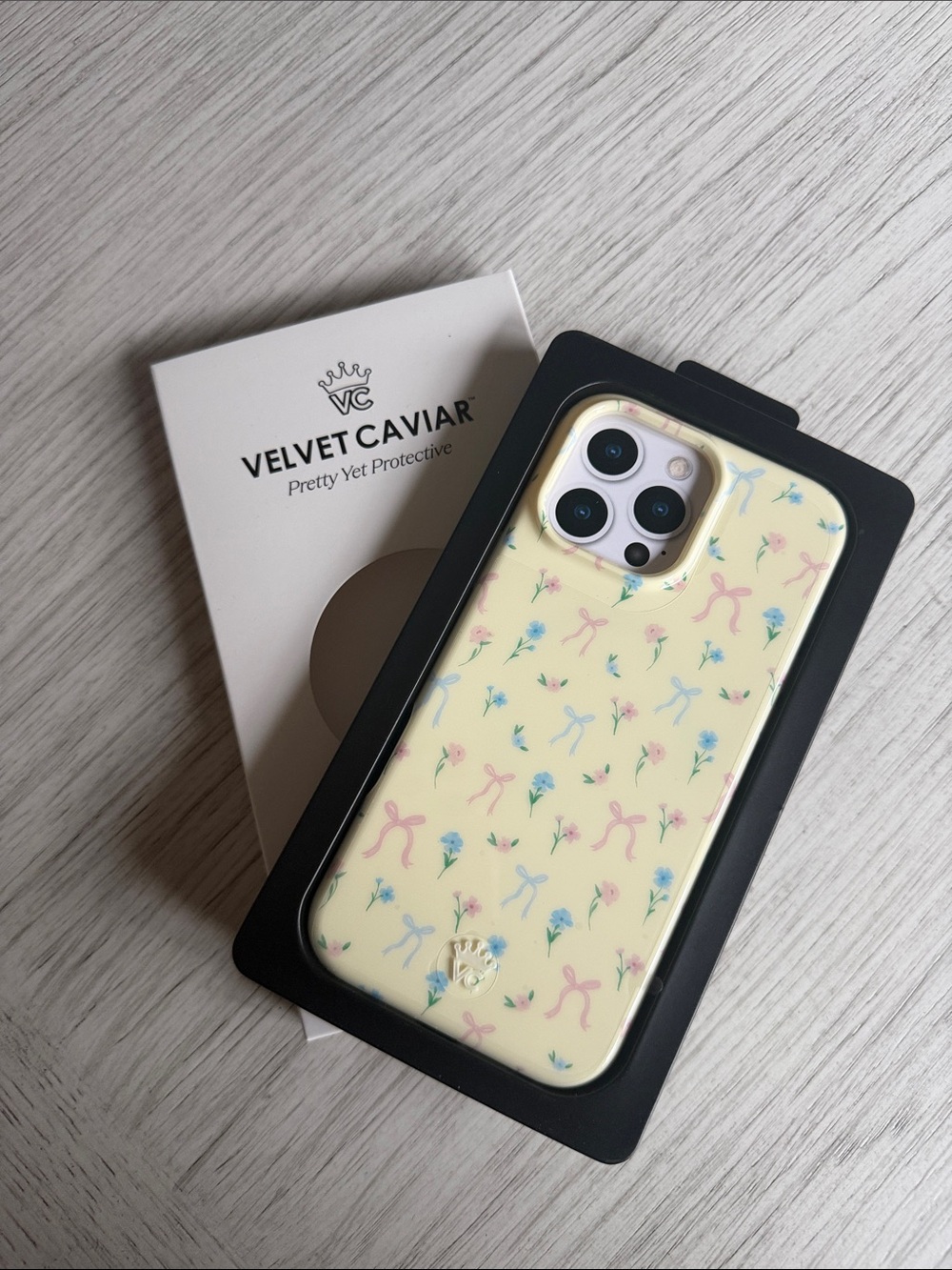 Velvet Caviar Yellow Floral Bow iPhone 16 Pro Max Case with Pastel Bows